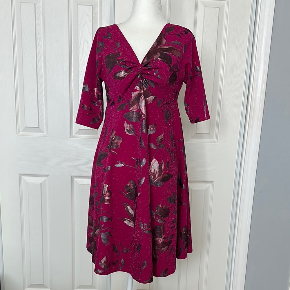 Elegant Floral Pink Dress